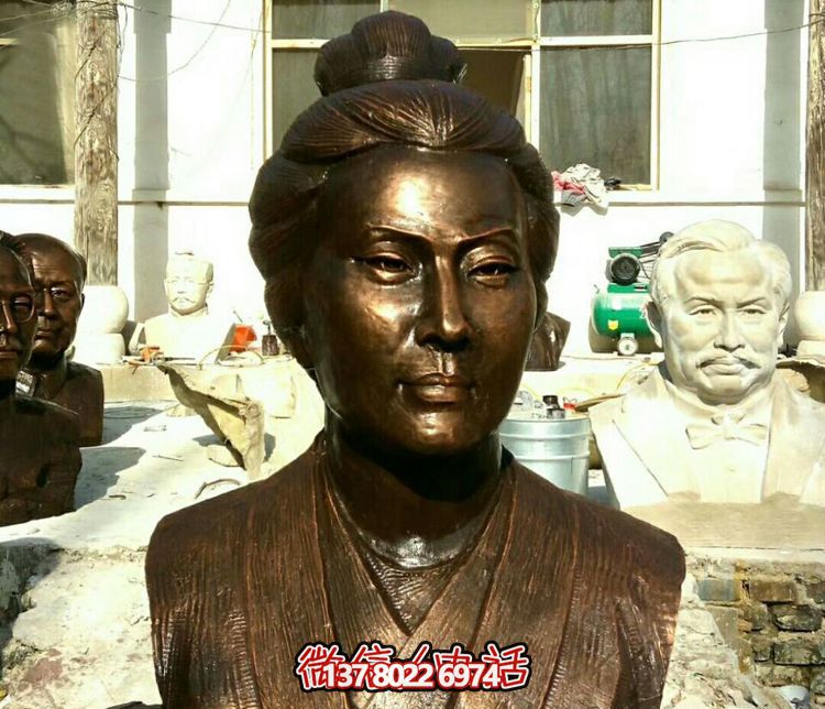 仿古雕塑玻璃钢李清照女胸像 仿古雕塑玻璃钢李清照女胸像