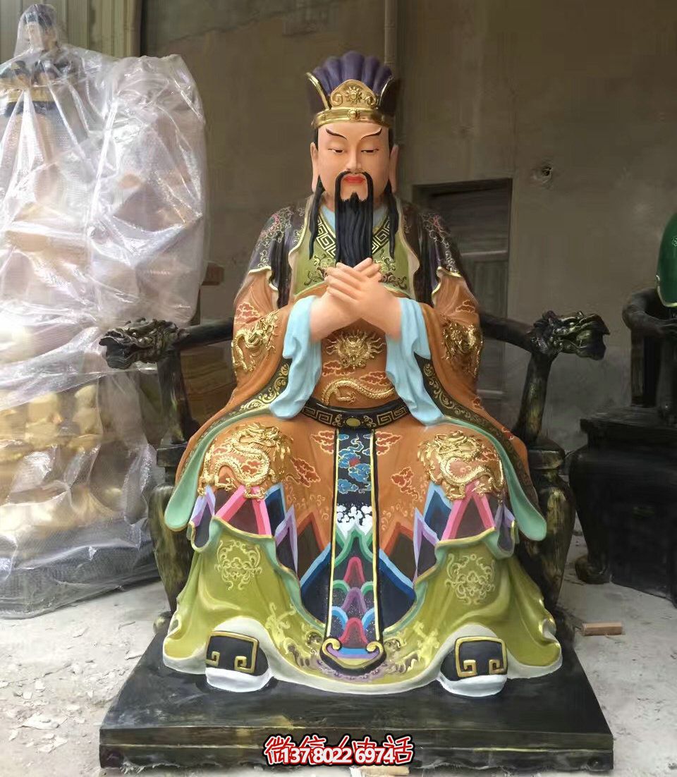 玻璃钢彩绘神佛供奉三官雕塑 玻璃钢彩绘神佛供奉三官雕塑