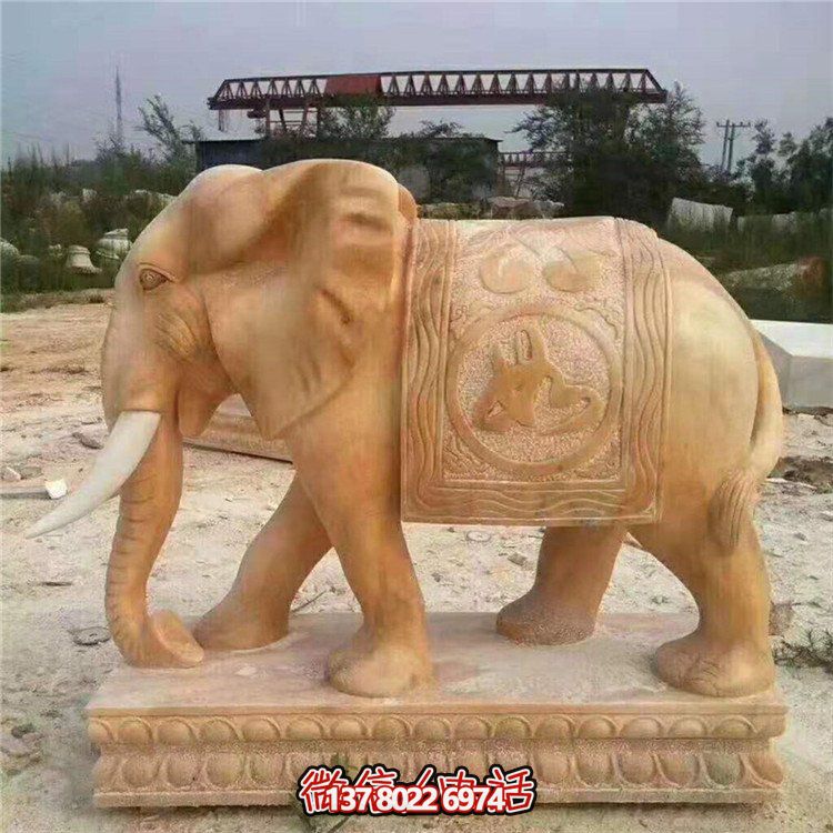 大象招财石雕门口雕塑