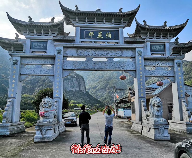 精美仿古斗拱石雕牌坊景区 精美仿古斗拱石雕牌坊景区