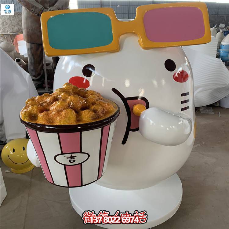 陈美玻璃钢通吃棒棒糖小猫雕塑造型