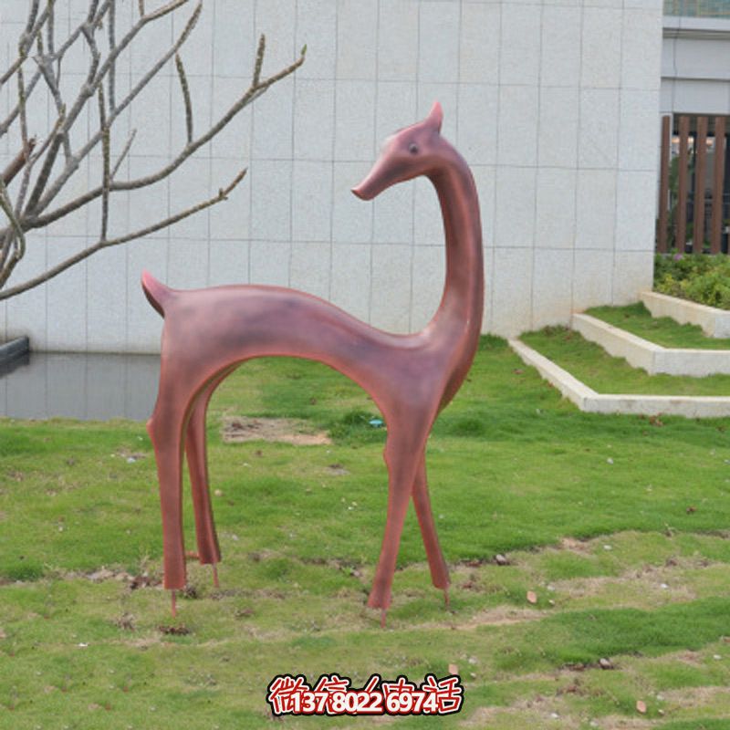 不锈钢仿铜鹿雕塑 不锈钢仿铜鹿雕塑