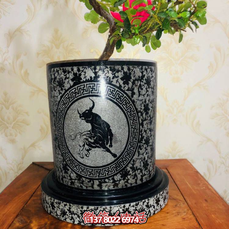 手工精美石雕花盆，点亮您的室外空间