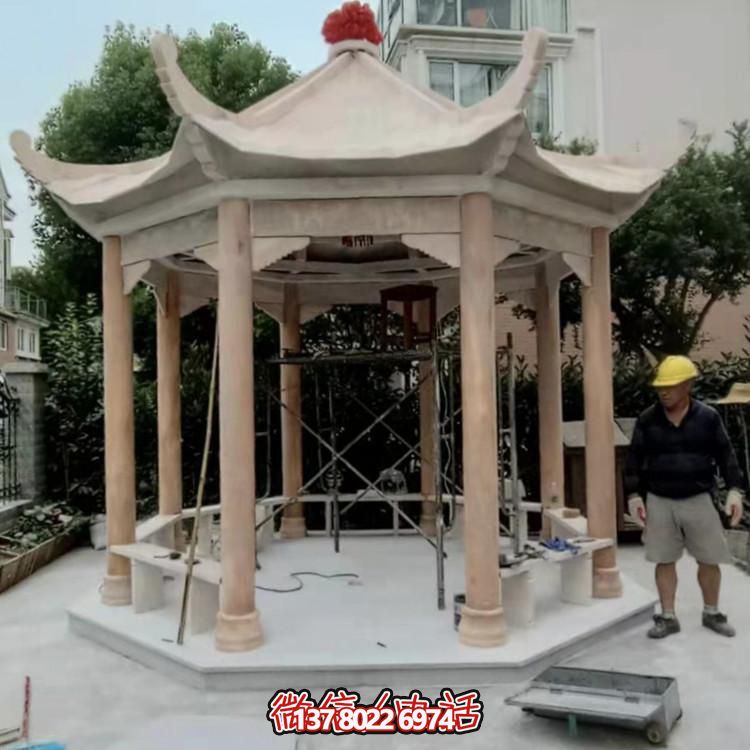 红古凉亭，让你在小区花园里享受晚霞美景