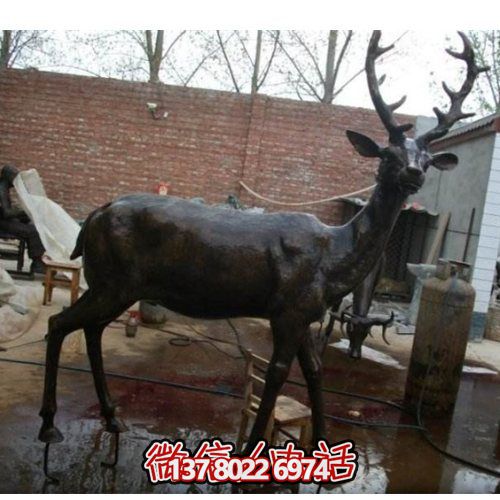 装饰性高雅铜鹿绿地摆放装置