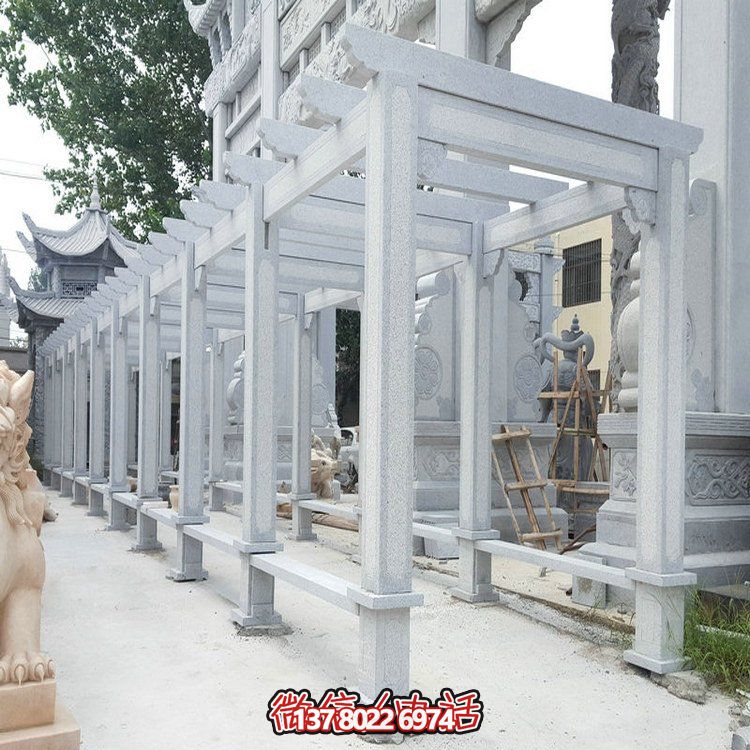 精美大理石石雕装饰长廊，美化小区户外环境