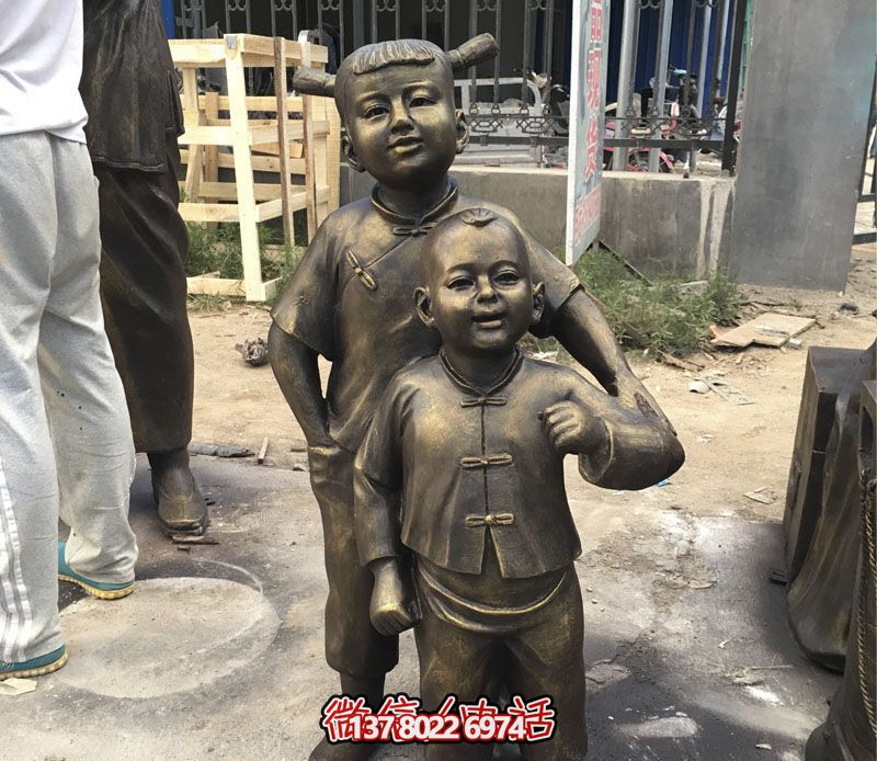 古代铜雕童趣可爱儿童雕塑 古代铜雕童趣可爱儿童雕塑