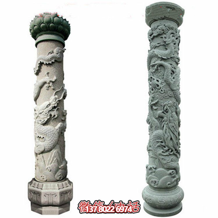 经典之美——大理石石雕文化柱雕塑