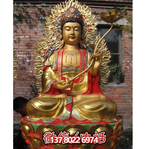 大型玻璃钢观世音彩绘雕塑