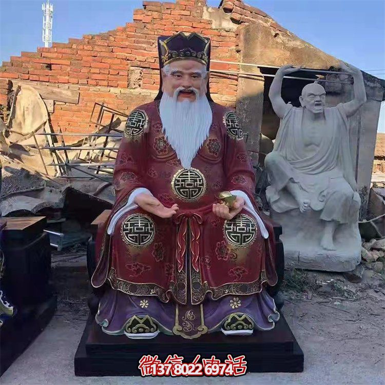 玻璃钢彩绘财神雕塑，为景区寺庙供奉