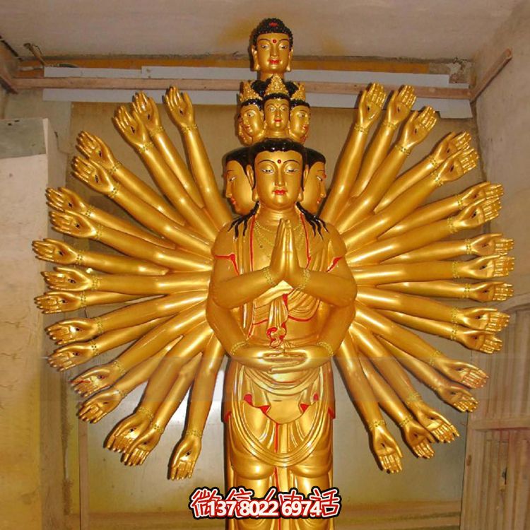 鎏金千手观音大型雕塑，精美绝伦，醉人心魄