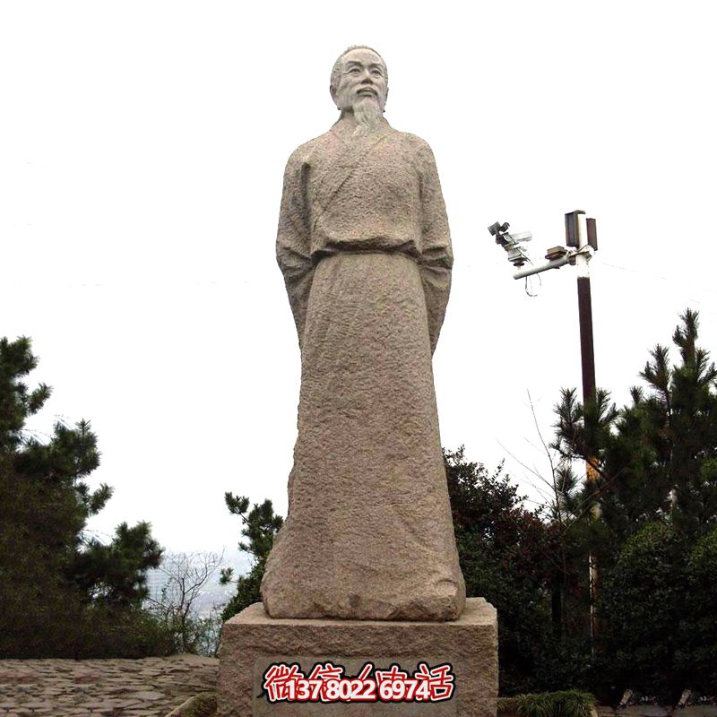 贺知章砂岩石雕像，感受历史魅力