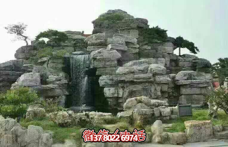 精美的景区园林，完美的假山流水摆放