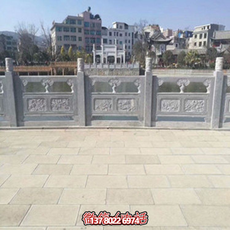 精美大理石雕塑栏杆，装点户外园林景观