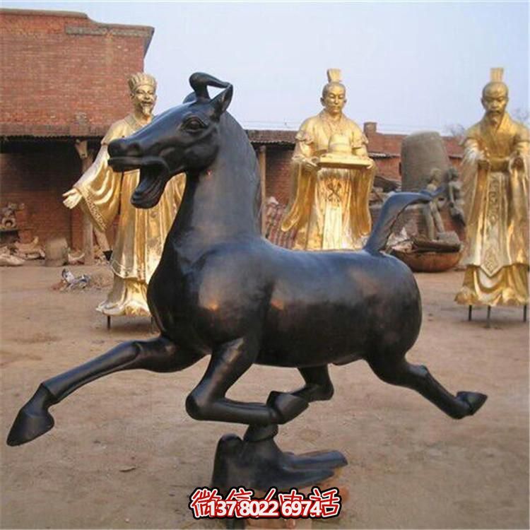 玻璃钢仿铜户外城市街道动物景观马雕塑