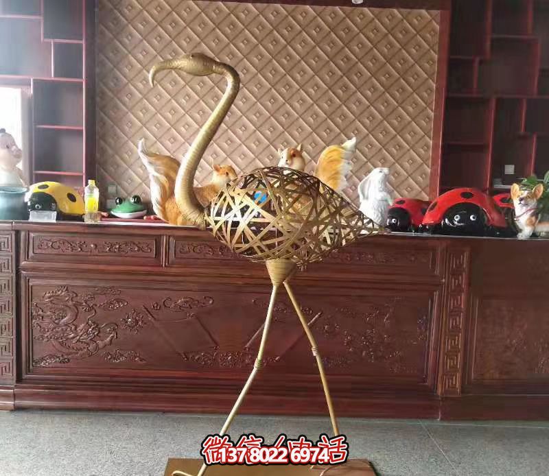 不锈钢抛光火烈鸟雕塑 不锈钢抛光火烈鸟雕塑