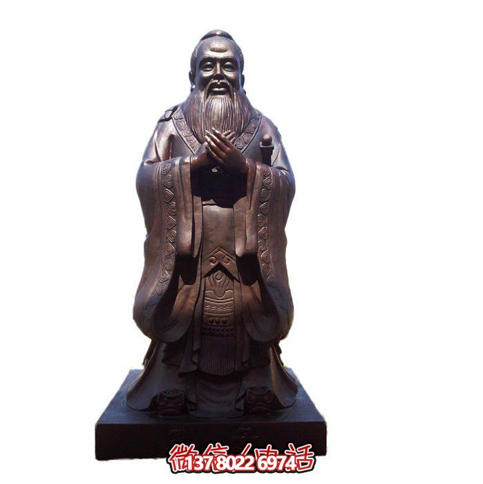 仿古雕塑玻璃钢园林，点缀校园名人——孔子