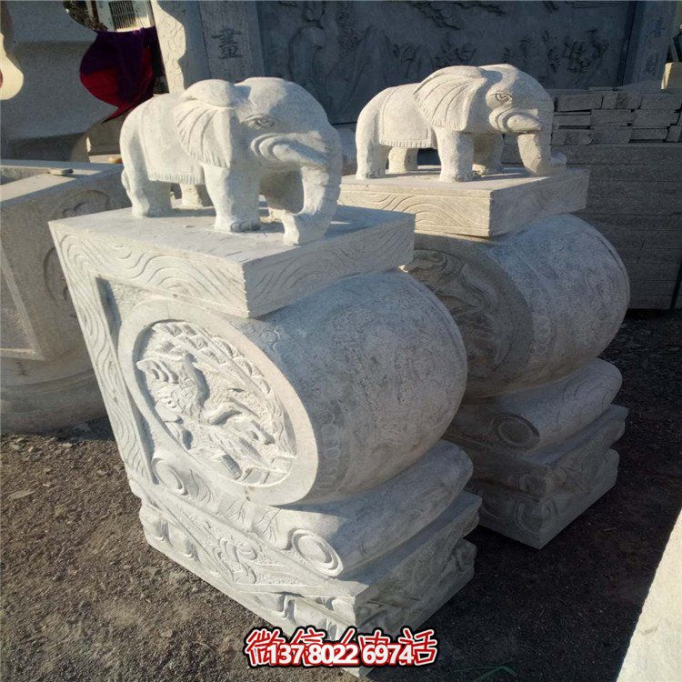 大理石石雕抱鼓，为您的园林庭院门口点缀美观