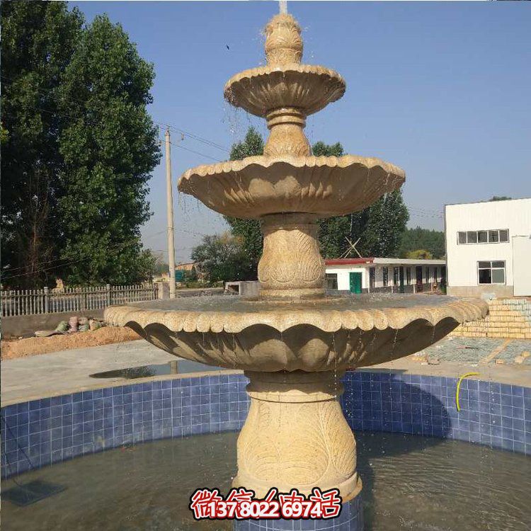 花岗岩喷泉流水摆件，给你不一样的户外广场园林景观雕塑