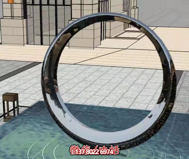 大型不锈钢发光圆环雕塑定制 大型不锈钢发光圆环雕塑定制