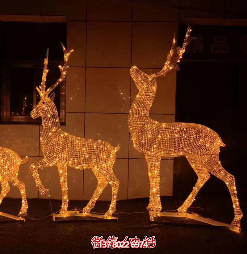 夜晚城市照明系统——不锈钢鹿雕塑镂空灯 夜晚城市照明系统——不锈钢鹿雕塑镂空灯