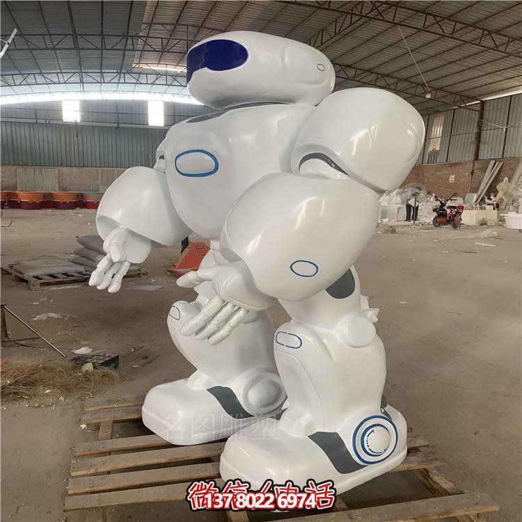玻璃钢制卡通户外商场机器人雕塑