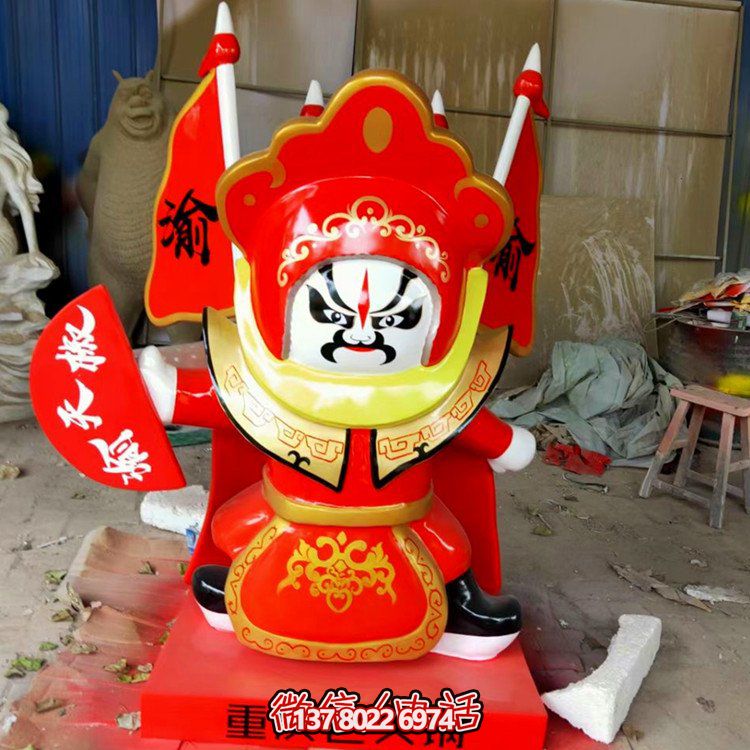 火锅店主题摆件——玻璃钢卡通戏曲人物