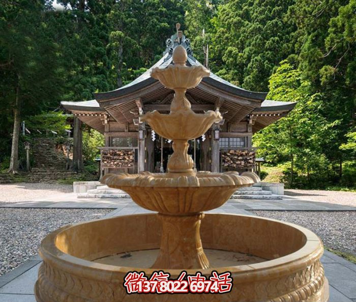 精美石雕层喷泉公园