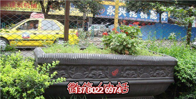 经典创意仿古青石浮雕花盆雕塑 经典创意仿古青石浮雕花盆雕塑