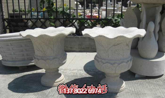欧式大理石花盆石雕雕塑，缔造公园景区精美景观