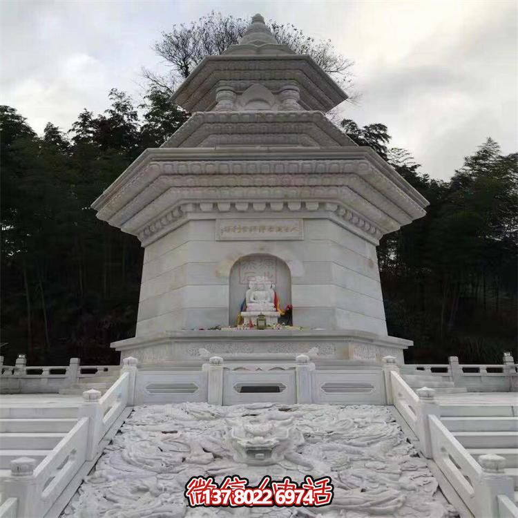 精美大理石石雕户外寺庙舍利塔雕塑