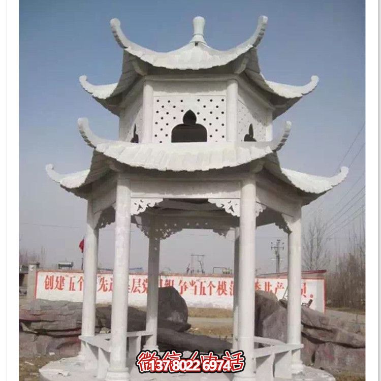 舒适宁静的大理石凉亭，完美满足休息需求