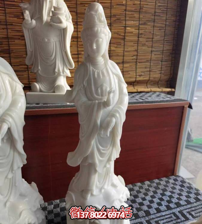 精美汉白玉观世音石雕家居家用雕塑