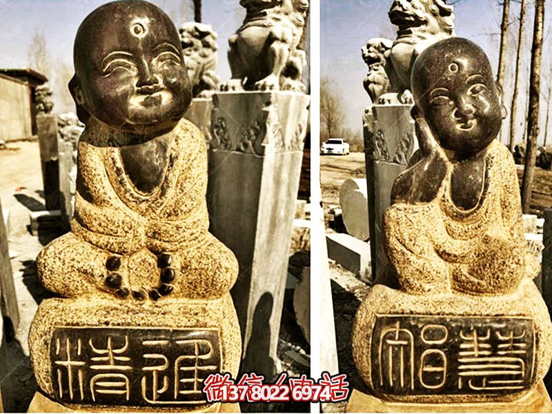 砂岩小和尚拴马柱雕塑——享受佛教艺术的美好 砂岩小和尚拴马柱雕塑——享受佛教艺术的美好