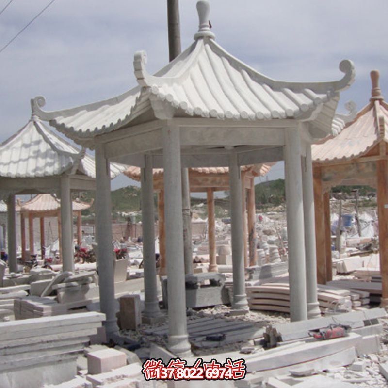 休闲小型大理石凉亭，为别墅园林增添温馨气息