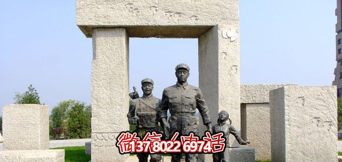 公园装饰铜质不锈钢仿红军雕塑 公园装饰铜质不锈钢仿红军雕塑