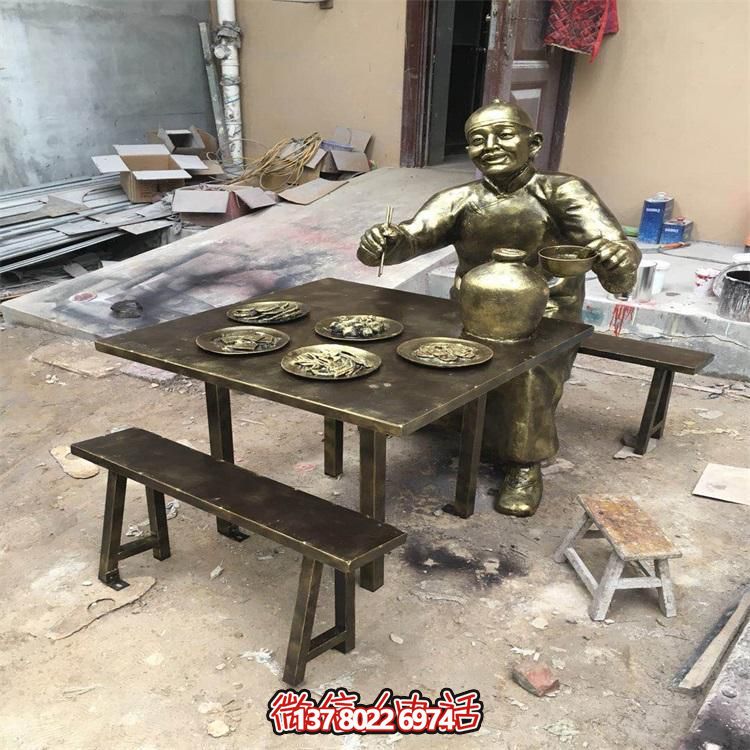 玻璃钢仿铜人物雕塑摆件，高雅装点户外园林