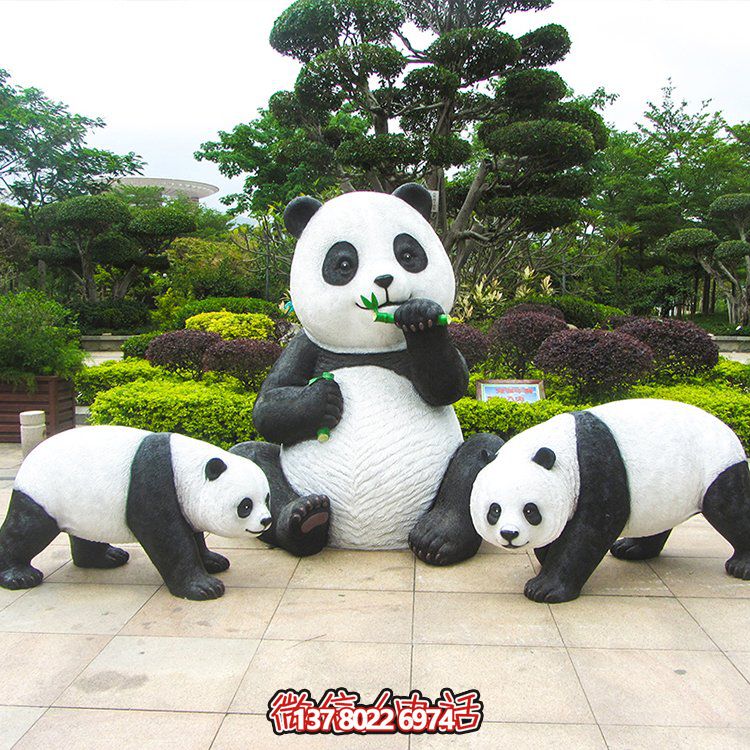 定制玻璃钢仿真熊猫，多种尺寸色样供选择