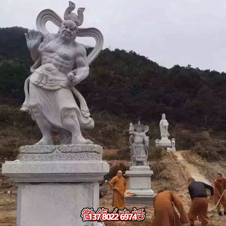 精美大理石景观雕塑，体现四大金刚之美