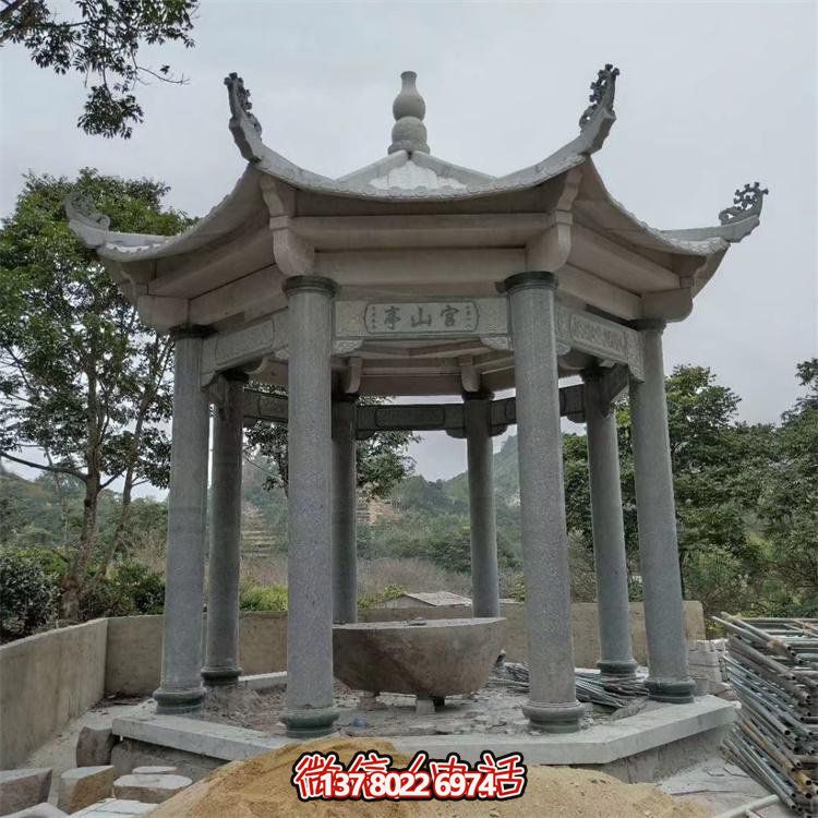 大理石雕刻中式凉亭，美化景区园林户外环境