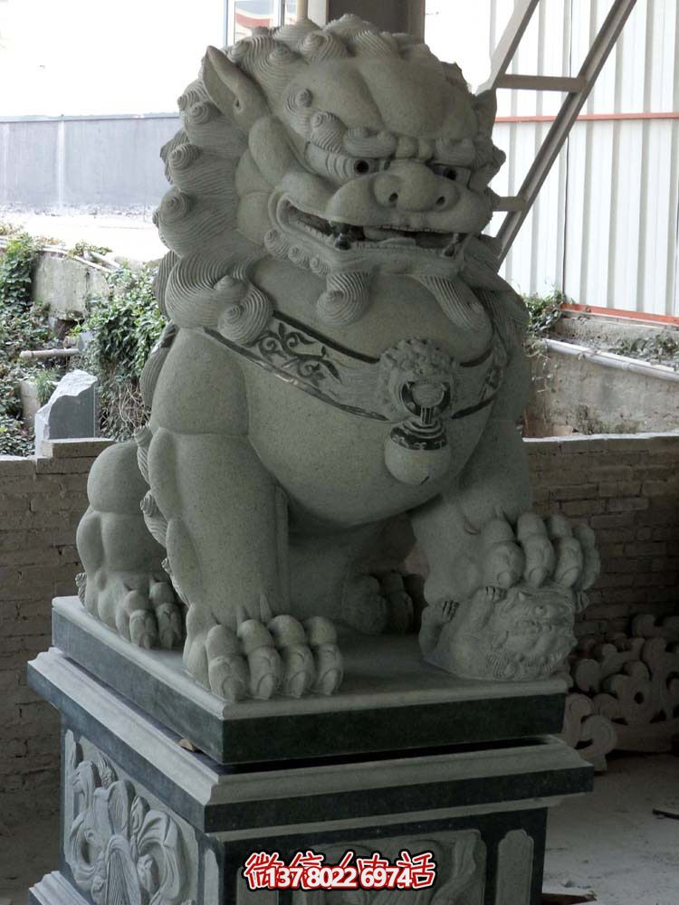 仿真大理石狮子雕塑，装饰别墅大型法院