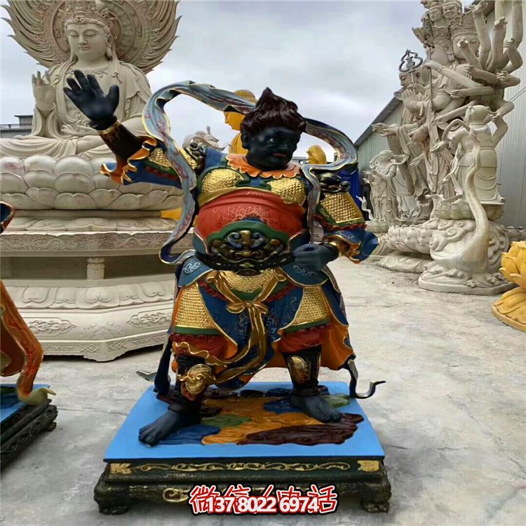神将彩绘玻璃钢雕塑 神将彩绘玻璃钢雕塑