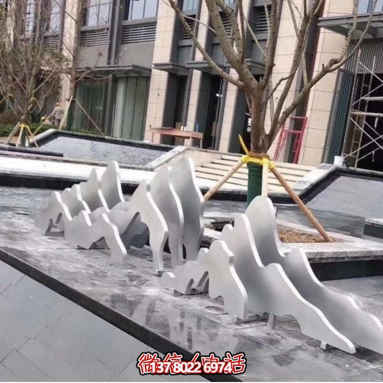 融合唯美抽象，完美装点小区景观的不锈钢喷泉水池雕塑