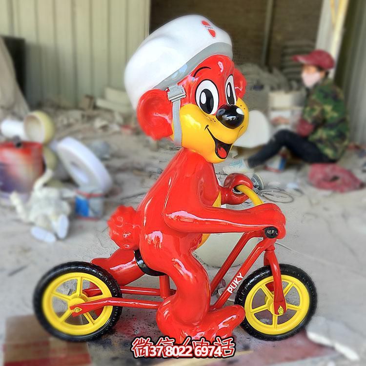 玻璃钢卡通老鼠雕塑摆件，专为幼儿园设计