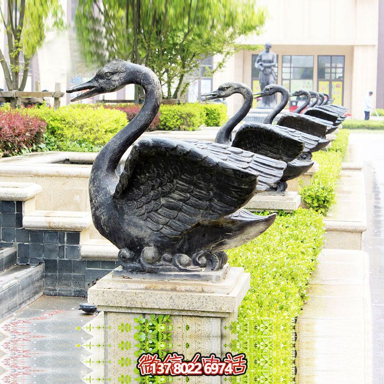 区街边景观不锈钢创意天鹅喷漆雕塑 区街边景观不锈钢创意天鹅喷漆雕塑
