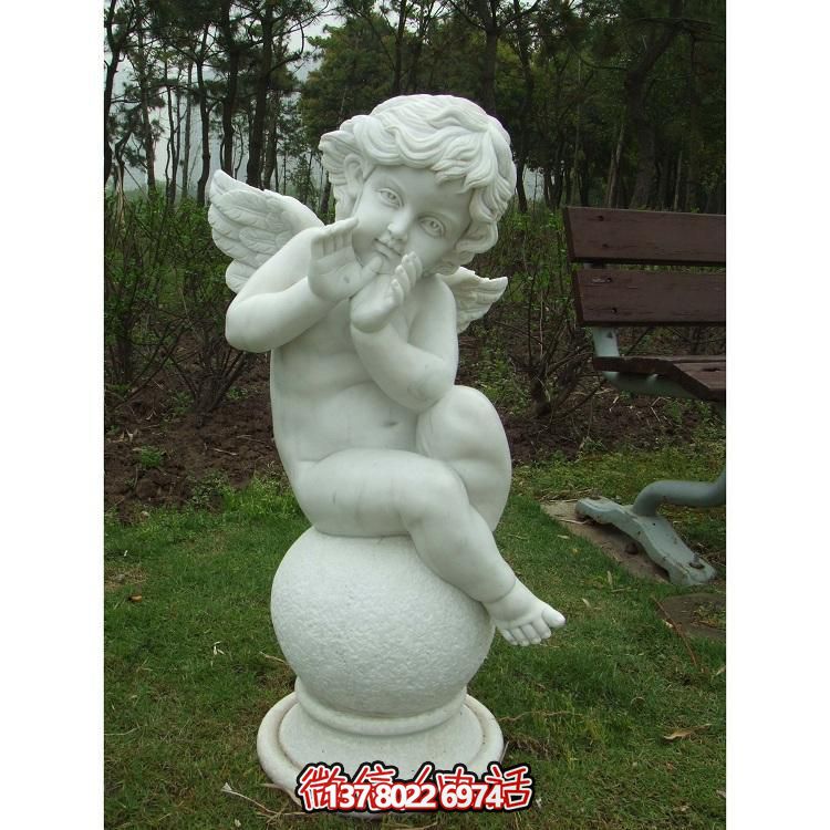 欧式大理石小天使石雕摆件
