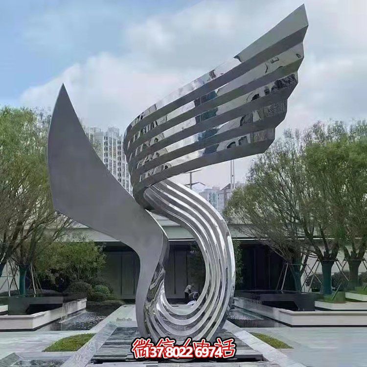 异性不锈钢拉丝几何景观摆件
