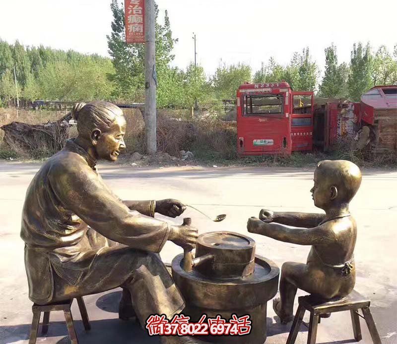 古代铜雕母子雕塑——记录母爱深厚的美好时光 古代铜雕母子雕塑——记录母爱深厚的美好时光