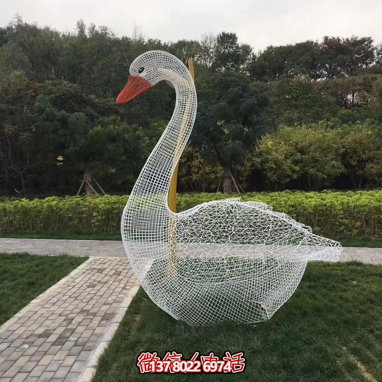 不锈钢镂空创意户外公园照明动物景观天鹅灯