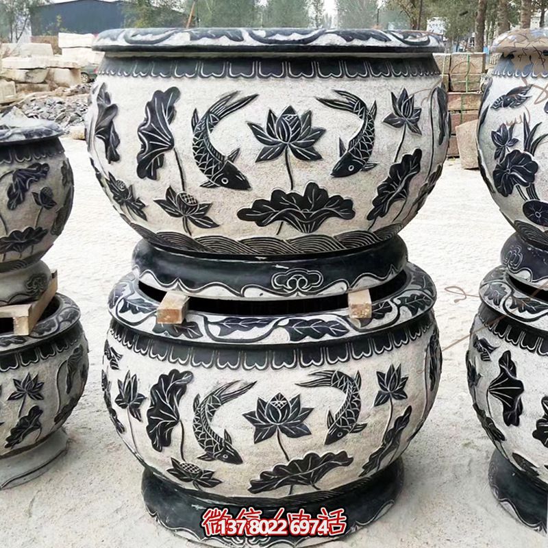 梦幻之旅——公园石雕浮雕莲花鲤鱼花盆雕塑 梦幻之旅——公园石雕浮雕莲花鲤鱼花盆雕塑